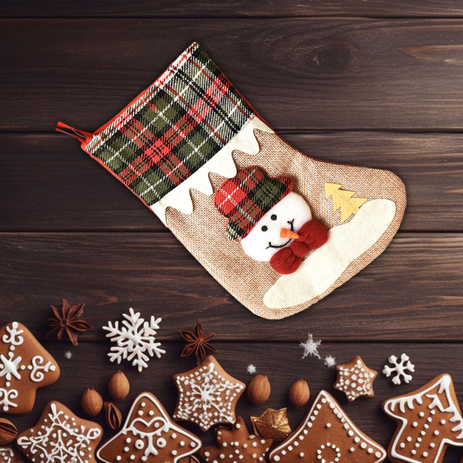 Christmas Stockings Portable Holiday Stockings for Windows Restaurant Office Snowman