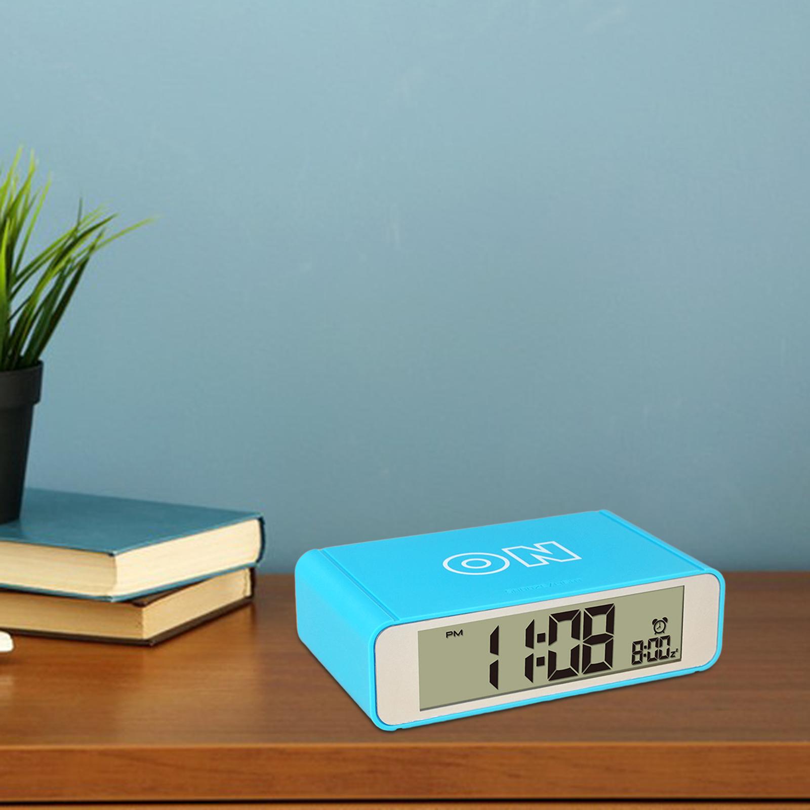 Desktop Digital Clock Quiet Snooze Function for Office Bedside Children Room blue