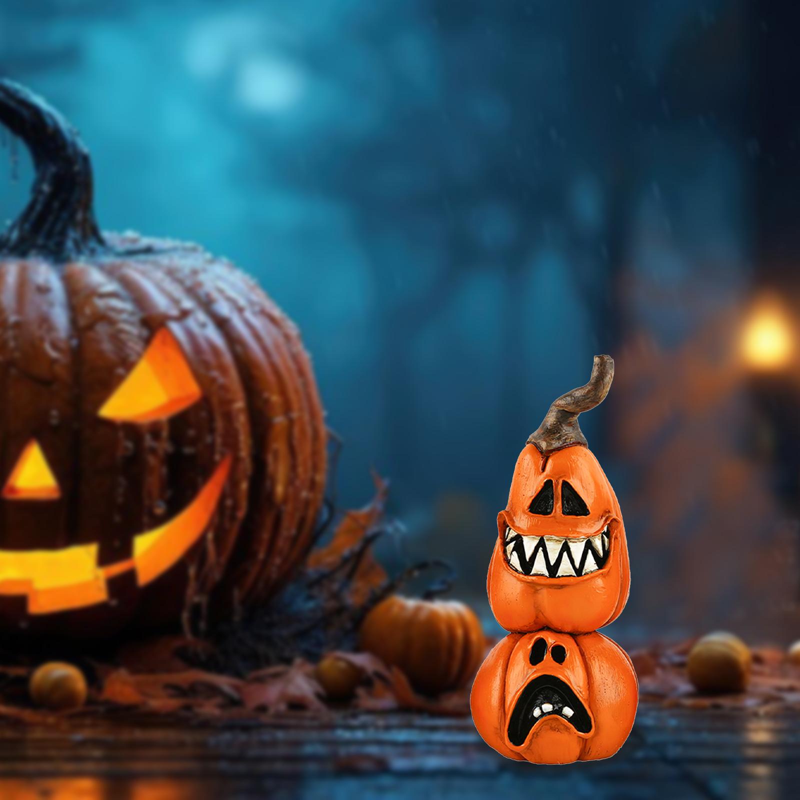 Halloween Resin Statue Ornament Collectible Multipurpose Halloween Miniature Pumpkin