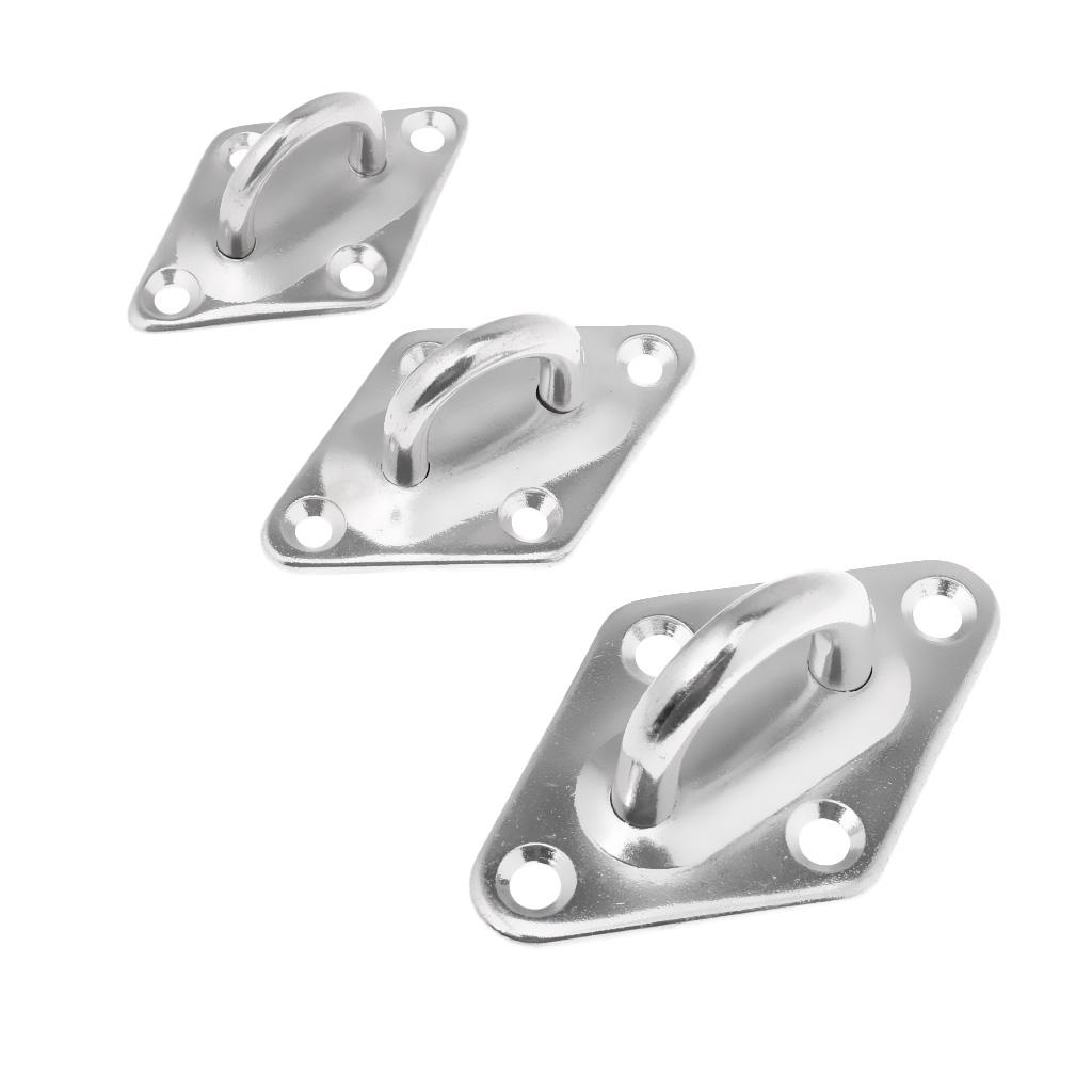 Stainless Steel Marine Boat Hardware Heavy Duty Diamond Pad Eye Plate 6mm