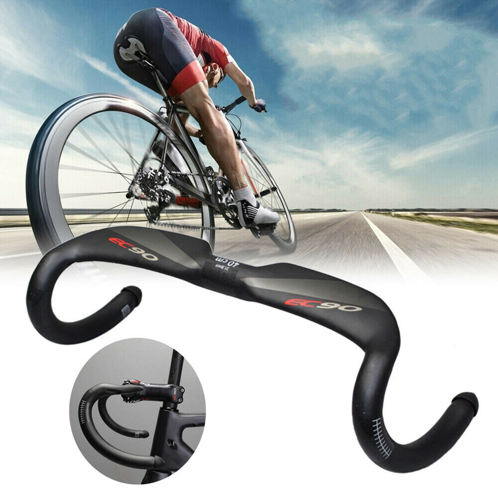 31.8mm Road Bike Handlebar Carbon Drop Bar Bicycle Bracket Extension 420mm