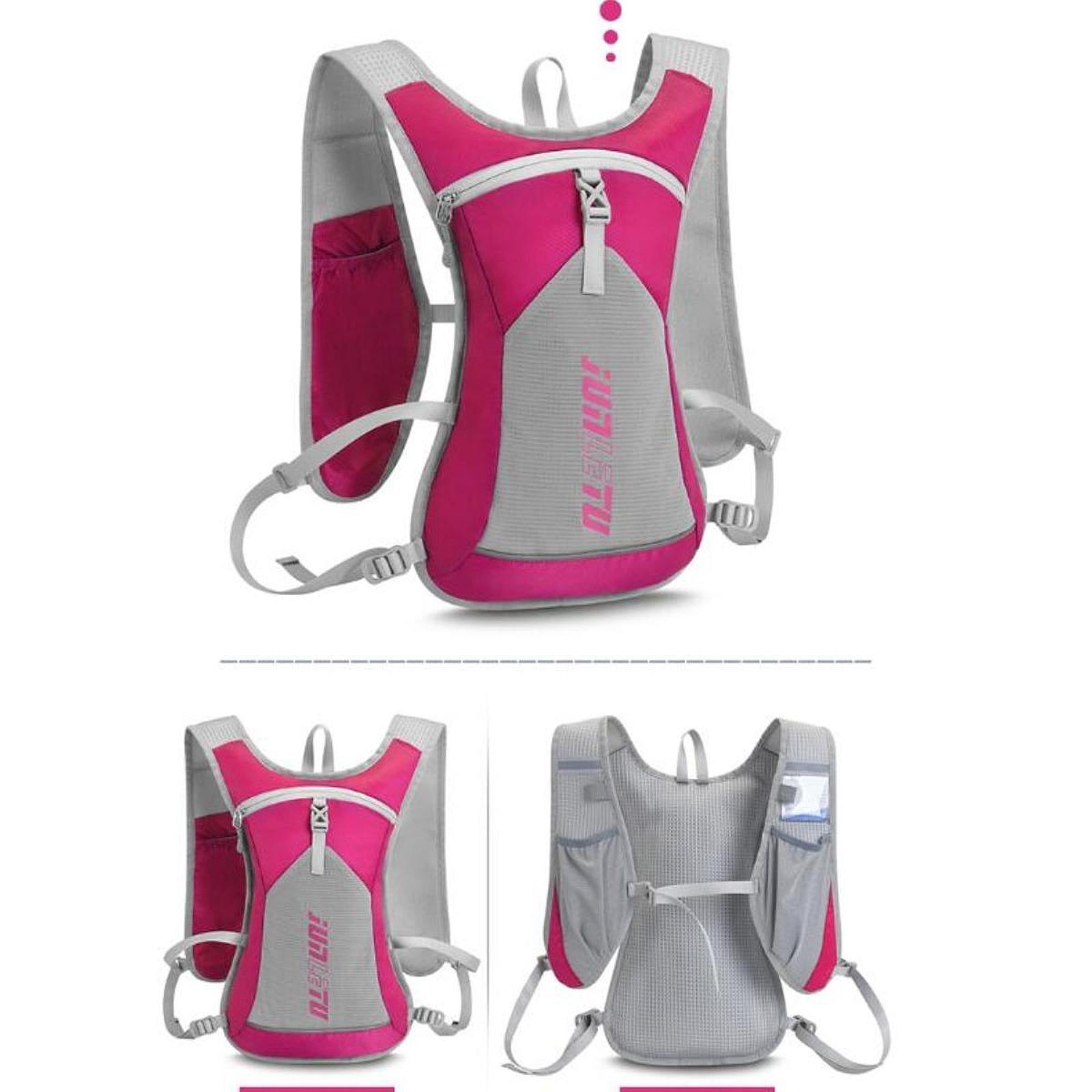 Hydration Pack Multifunctional Hydration Backpack for Cycling Camping Hiking Rose Red