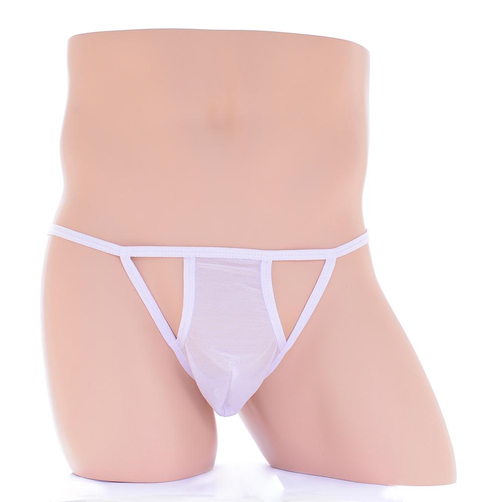 Mens Open Back Briefs Fine Jockstrap Comfort Plain Sexy Underwear White
