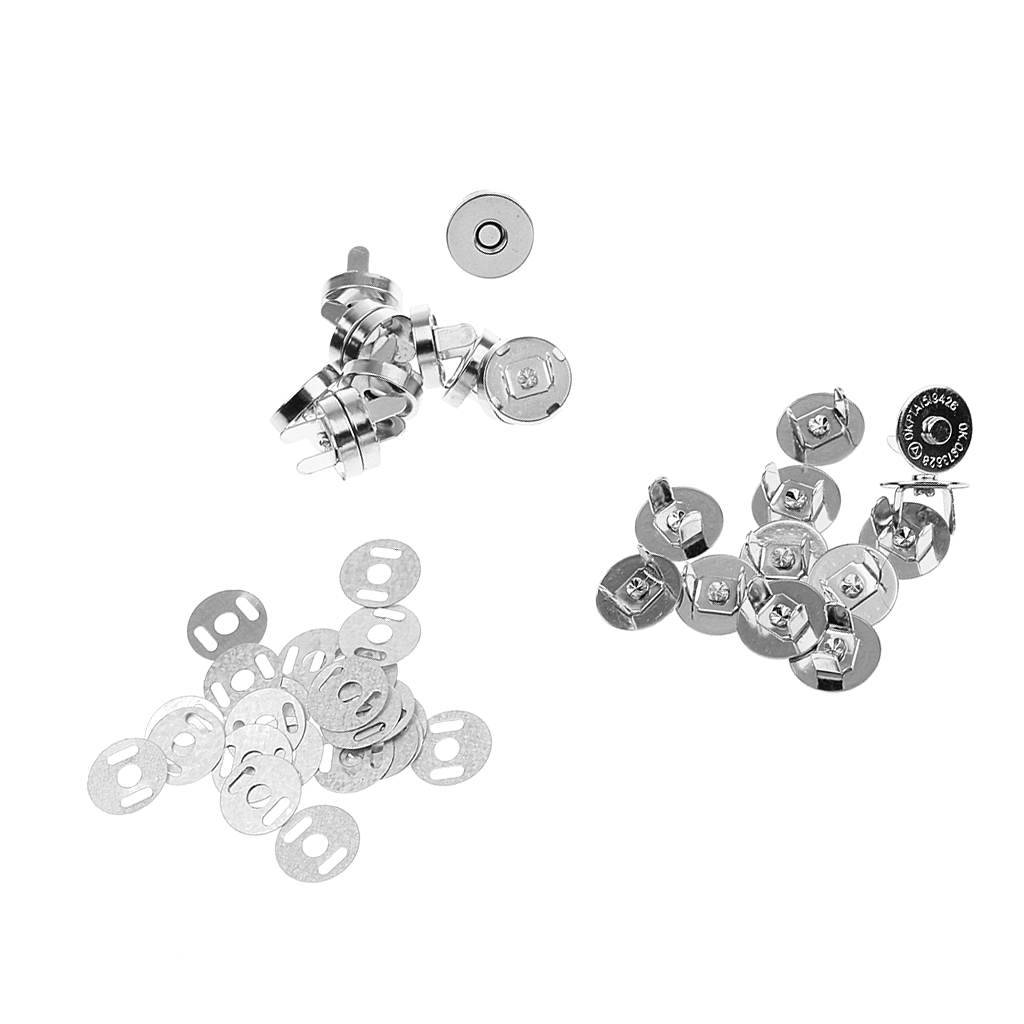 12 Sets Sewing Button Snap Magnetic Fasteners Silver DIY Craft 14mm #2