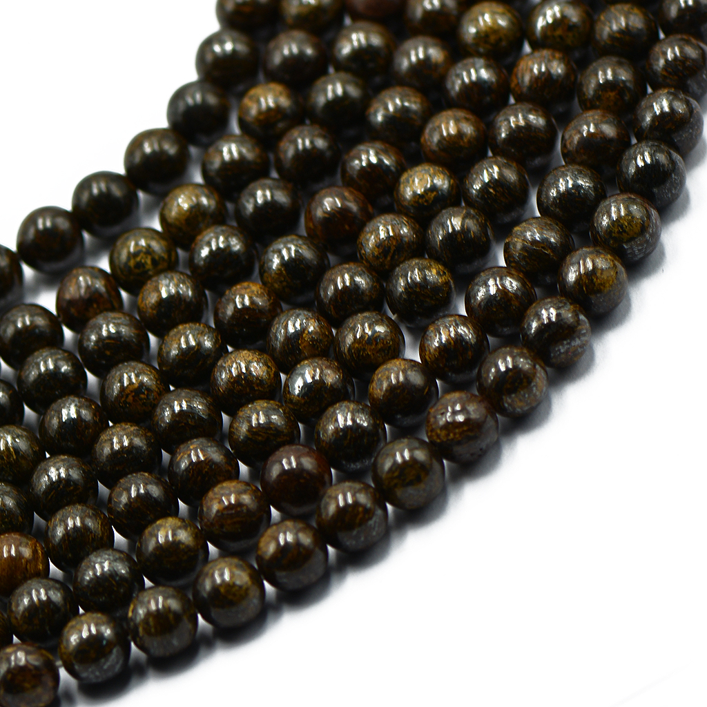 Bronzite Jasper Gemstone Jewelry Making Loose Beads Round Strand 15 inch