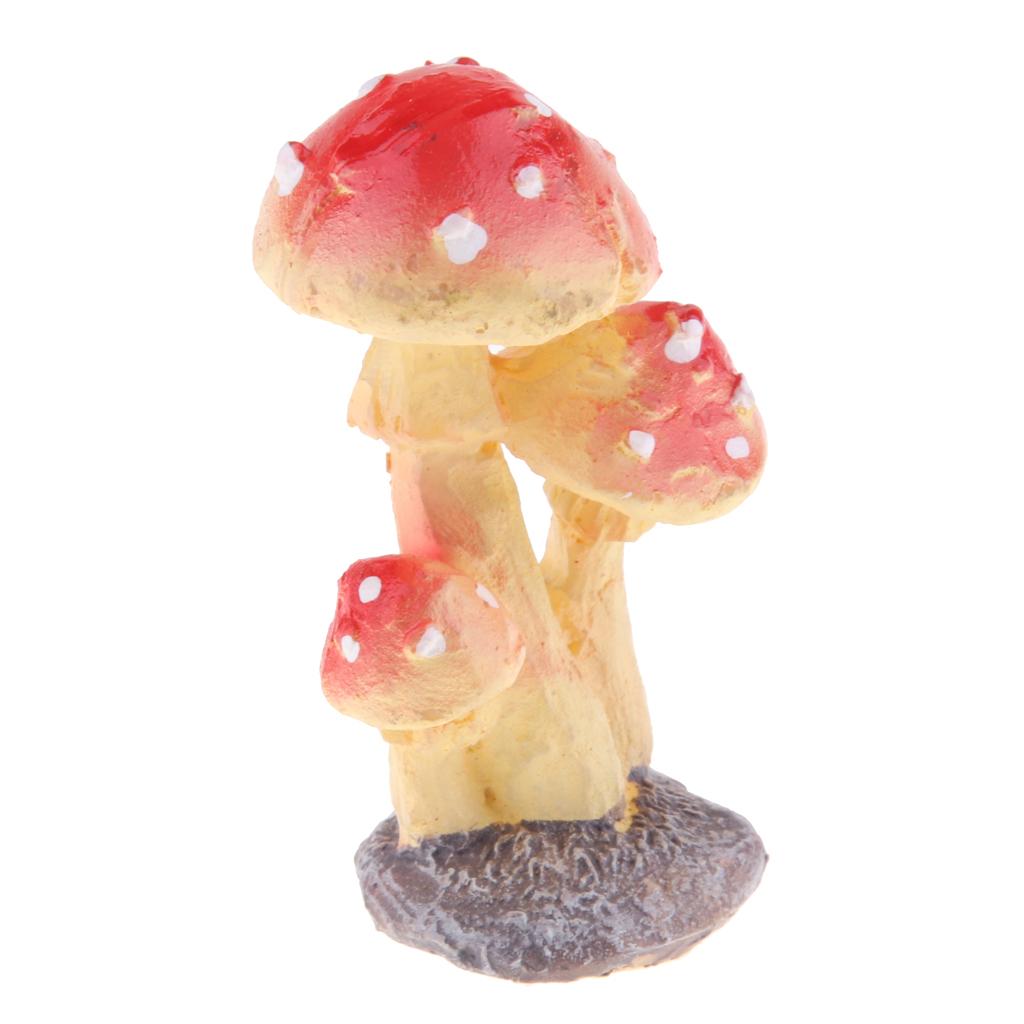 Mini Lovely Mushroom Statues Resin Ornaments for Home Garden ...