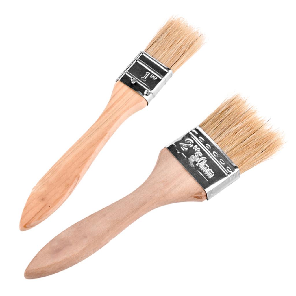 4pcs Natural Bristle Pastry Brushes Hardwood Handle Heat-resistant BBQ Brush