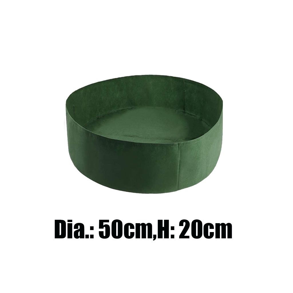 Round Felt Non-woven Plant Grow Bags Potato Container Green_50x20cm