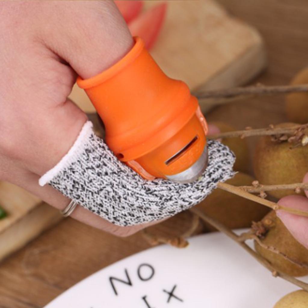 Garden Silicone Thumb Knife Harvesting Plant L(with Anti-Cut Finger Cover)