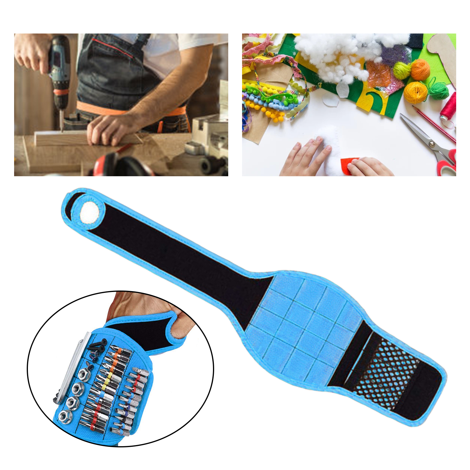 Magnetic Wristband Tool Belt for Holder Holding Screws Cool Gifts Gadgets Blue