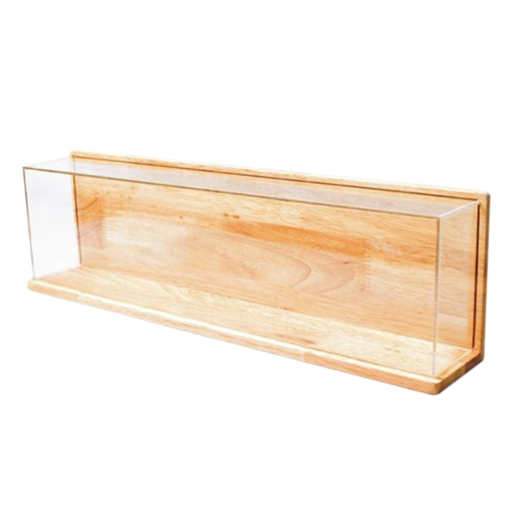 Clear Acrylic Showcase with Wood Back Base Figures Model Toy Display Case