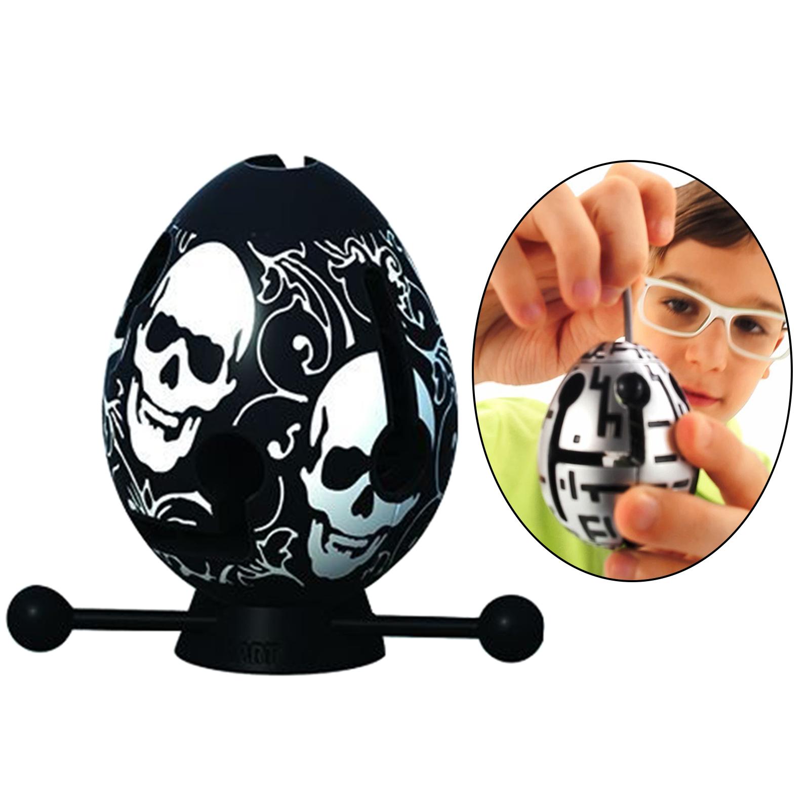 3xPuzzle Maze Ball Maze Egg Decompression Toy Kids Montessori Games Black