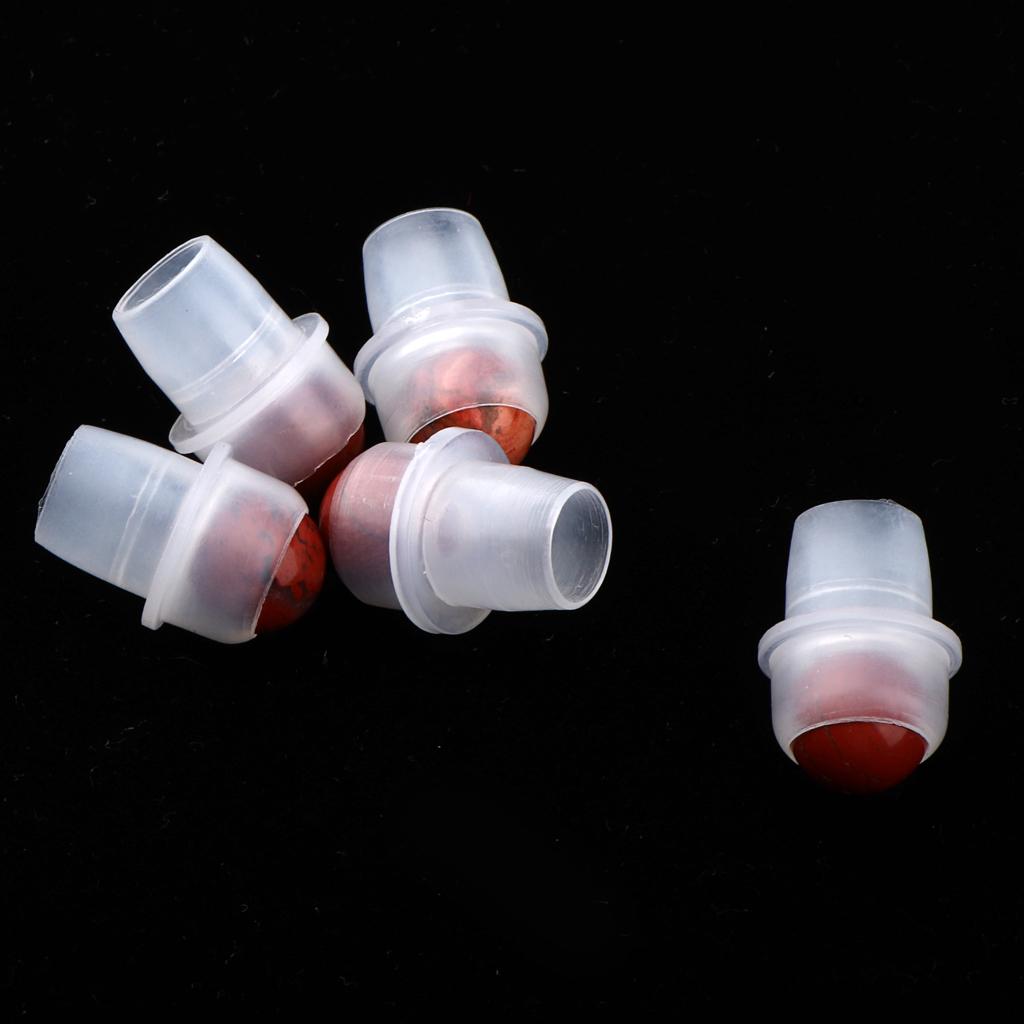 2x5Pcs Replacement Ball Roller Tops for Essential Oils Bottles  Wine Red