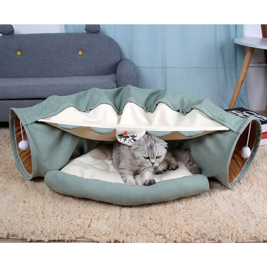 Collapside Lightweight Cat Tunnel Warm Nest Universal f/ 4 Seasons Green