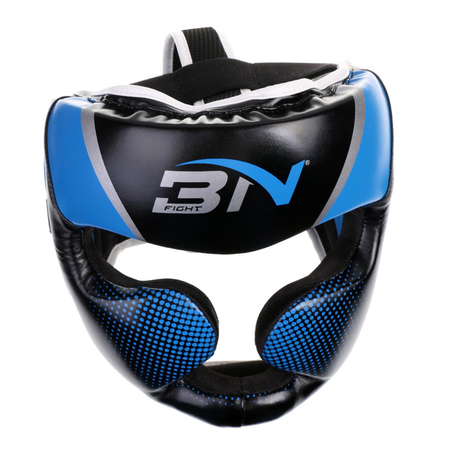 Detachable Bar Headgear Boxing Helmet Martial Arts Gear MMA Protector Blue