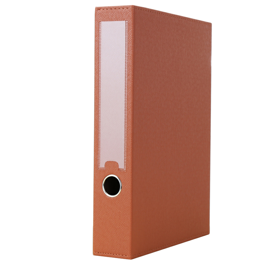 A4 PU Leather Desktop File Folder Paper Box Document Organizer Brown