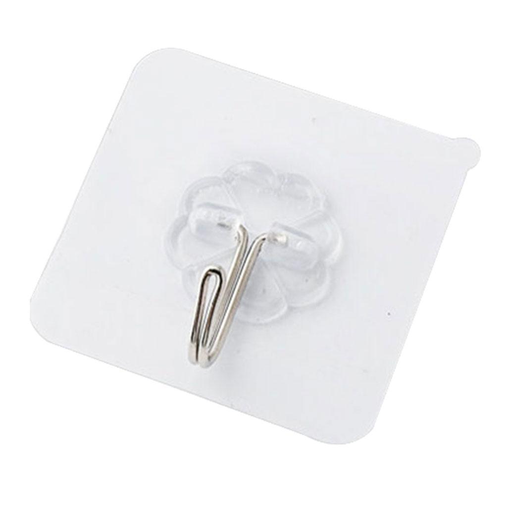 10Pcs Transparent Seamless Adhesive Hook Hanger Traceless Hooks Wall Rack