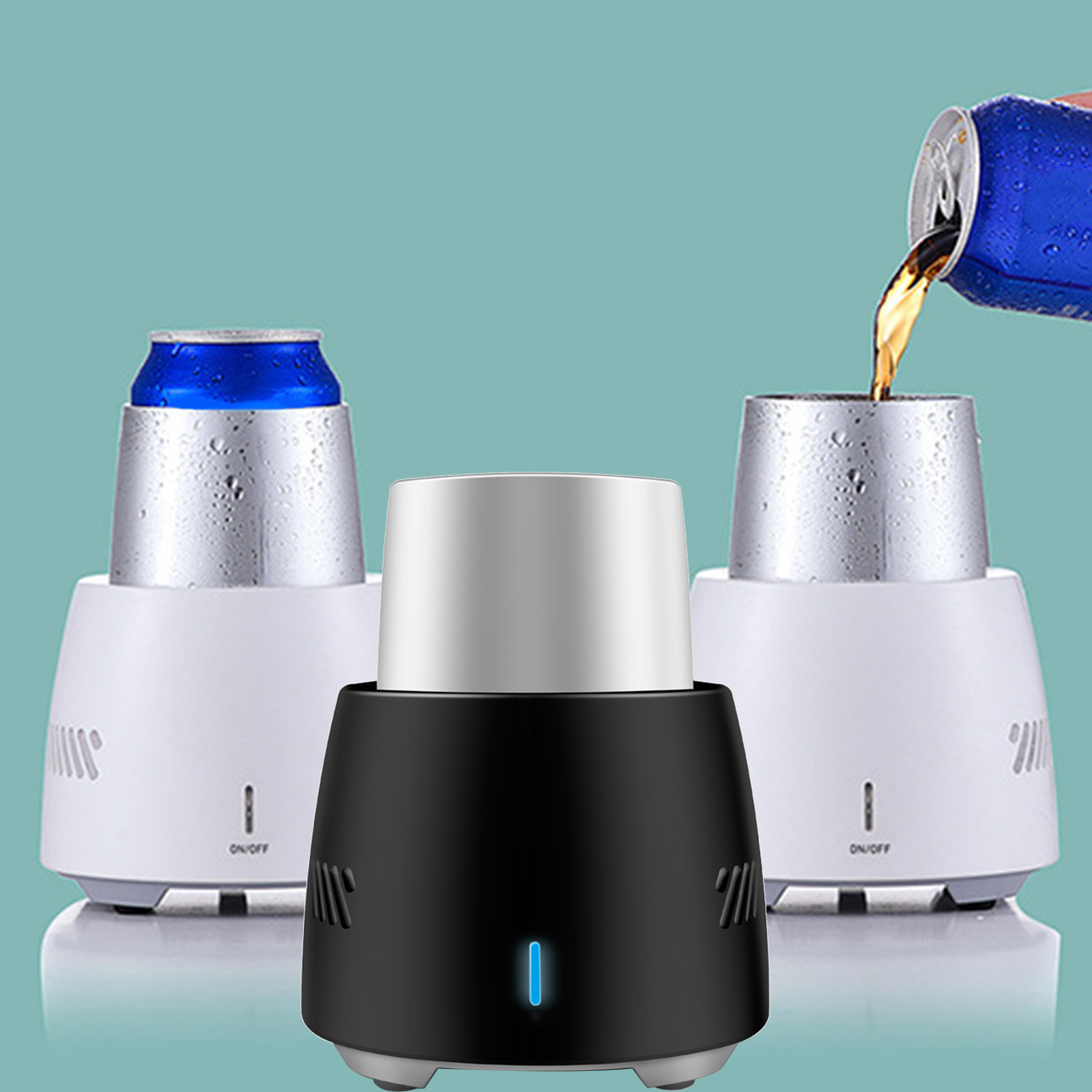 Portable Electric Cooler Cup Cans Drink Beverage Holder Fast Cooling EU