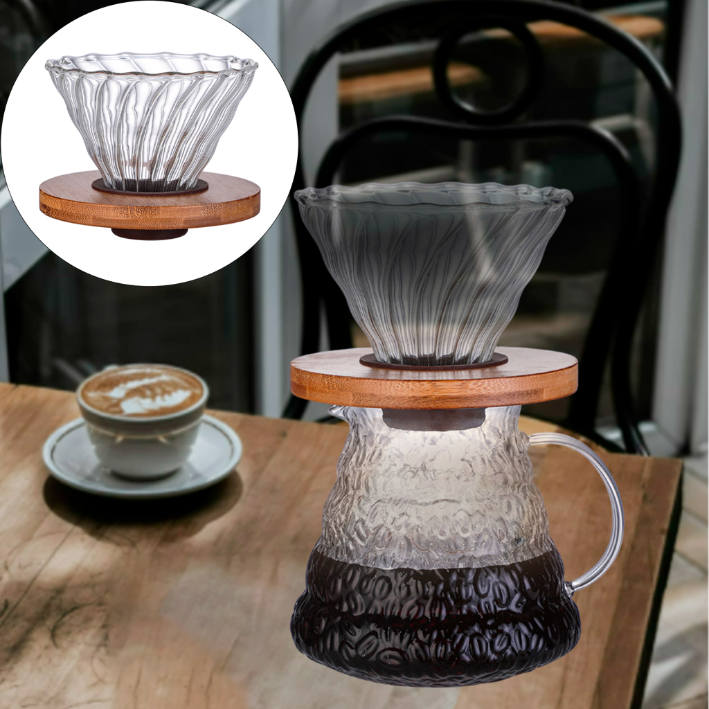 Clear Glass Coffee Dripper Drop Over Funnel for Coffee Large