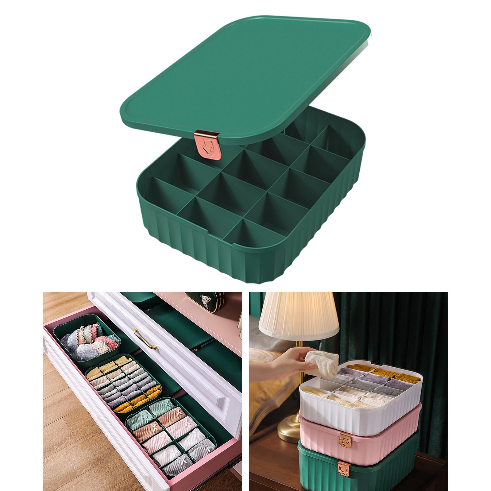 Underwear Organizers Divider Wardrobe Organisers for Bra 15 Grids Green