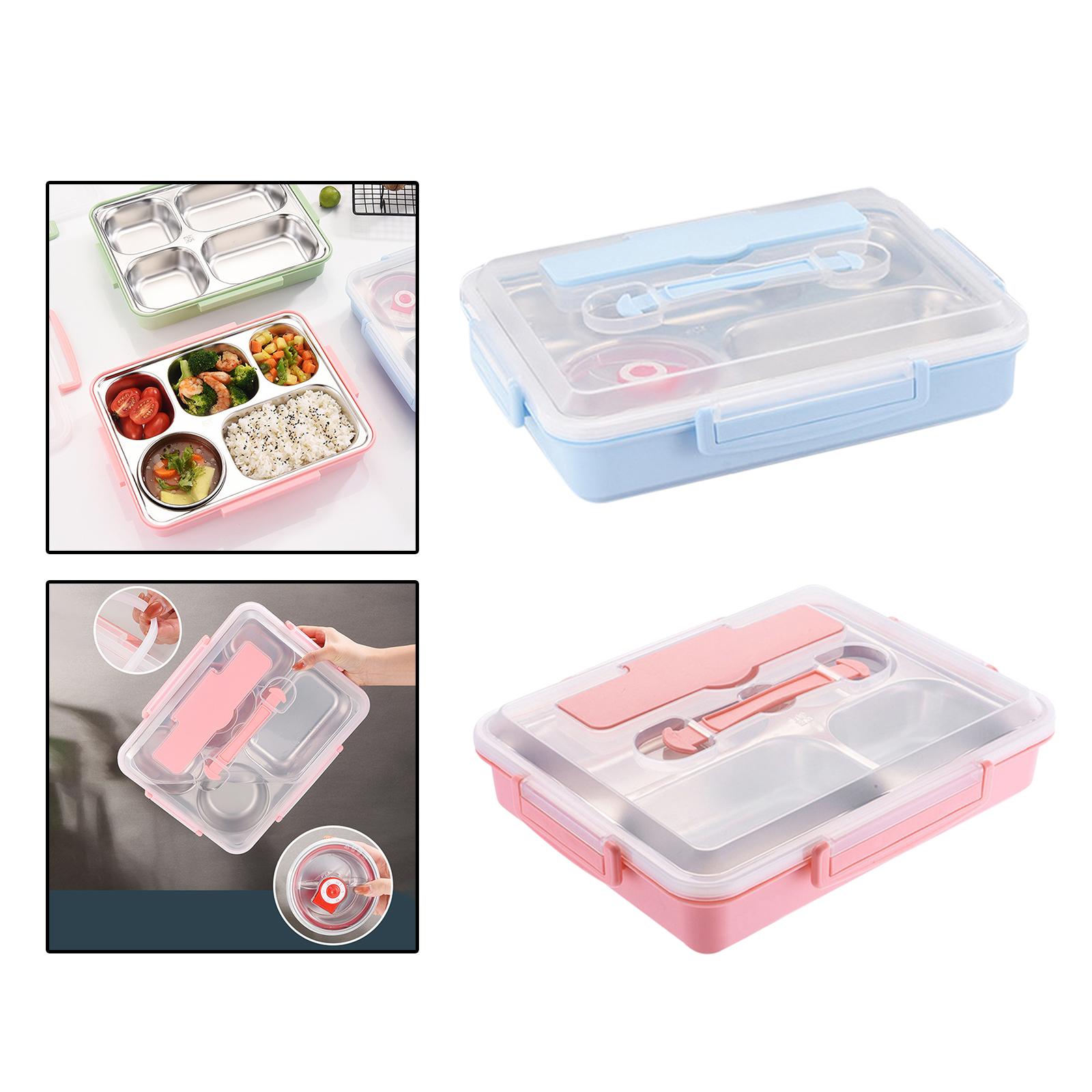 Hermetic Lunch Box Portable for Office Traveling Work Blue 