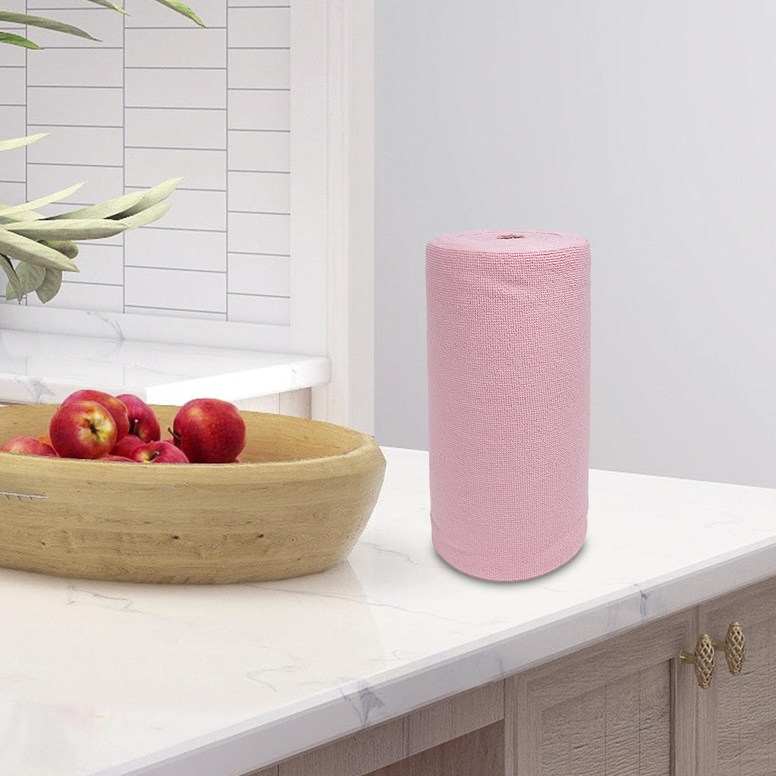 Microfiber Cleaning Cloth Microfiber Towels Roll for Housheold Bar Tableware Pink