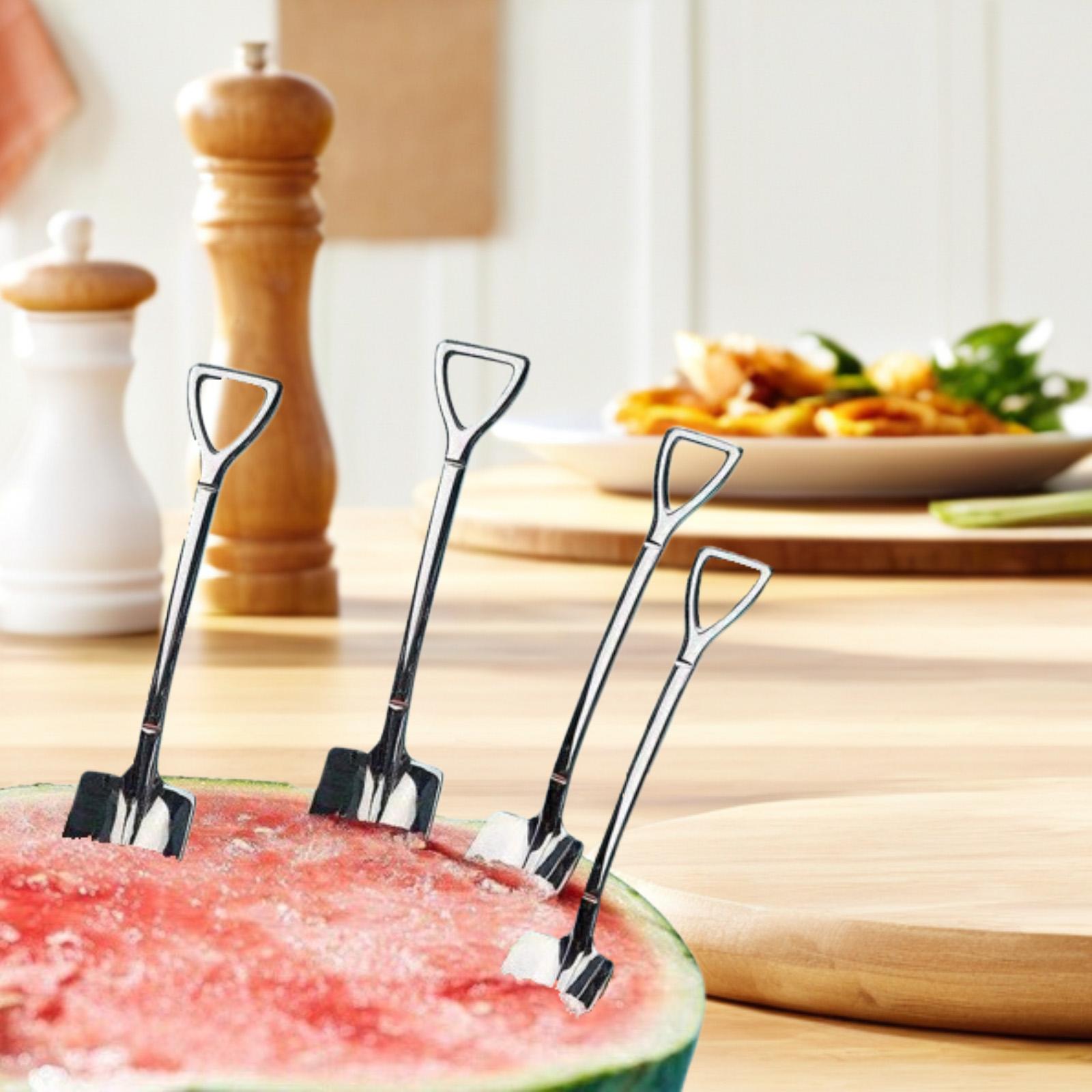 4x Shovel Shape Spoons Fruit Spoons Watermelon Spoons for Party Home