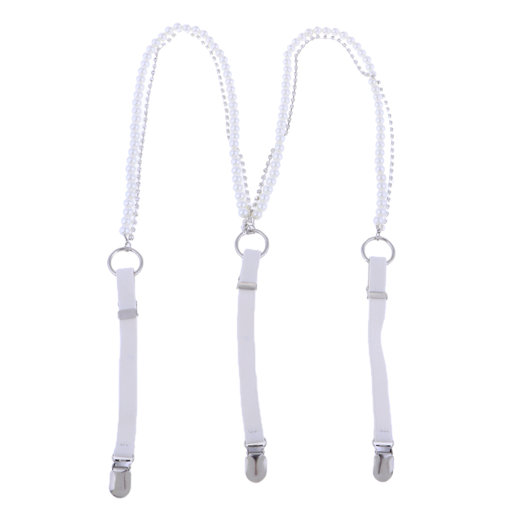 Pearl Diamante Elastic Suspenders