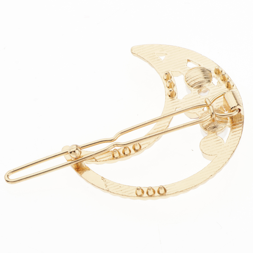 Simple Pearl Hairpin Clip Gold Hair Snap Clamp Hair Accessories Moon