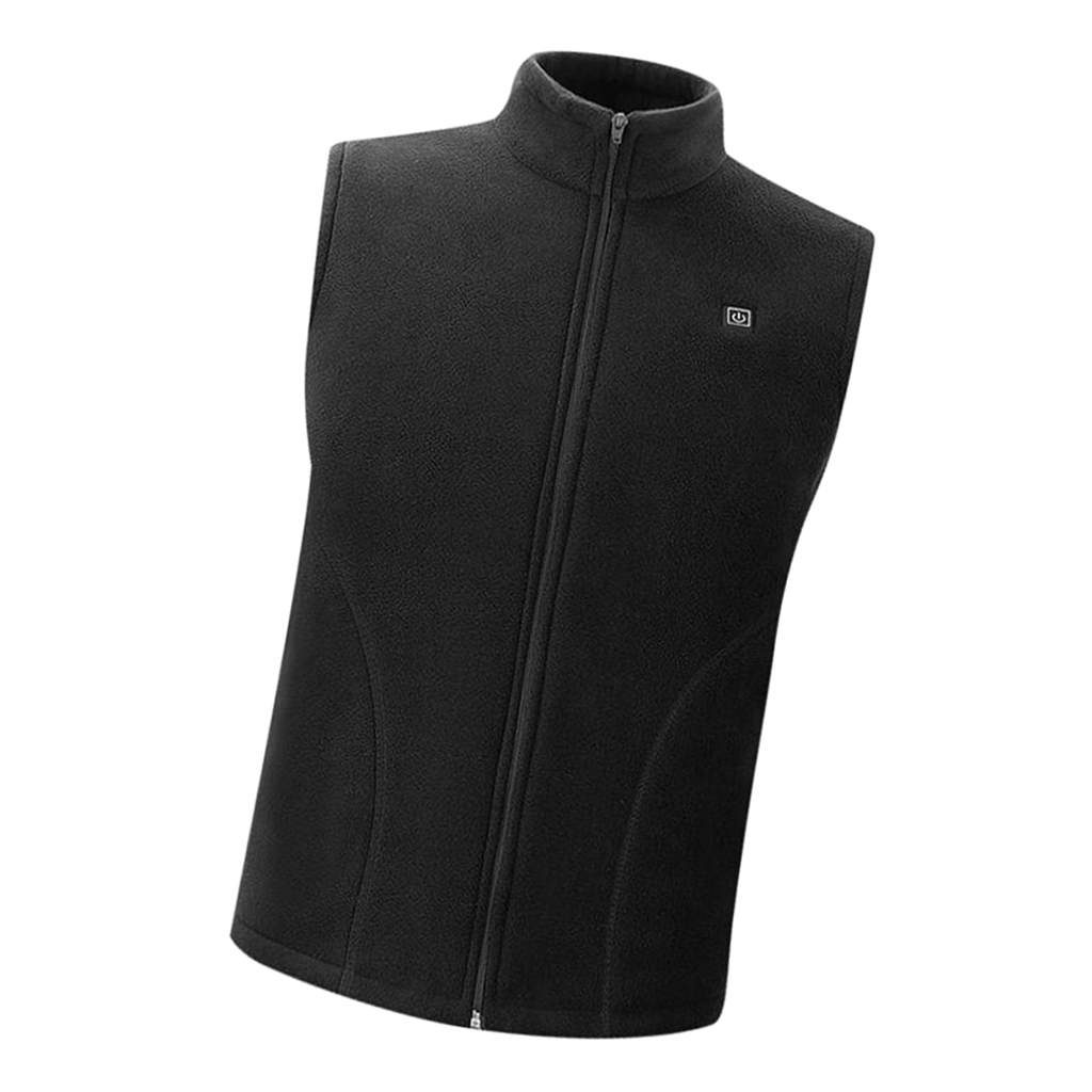 USB Heated Vest Fleece Lightweight Charging Heating Vest Black XL