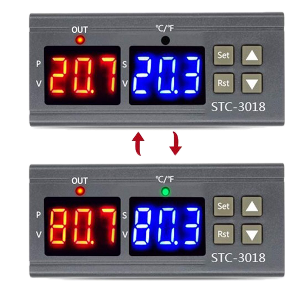 STC-3018 High Precision Dual Digital Temperature Controller Switch 12V