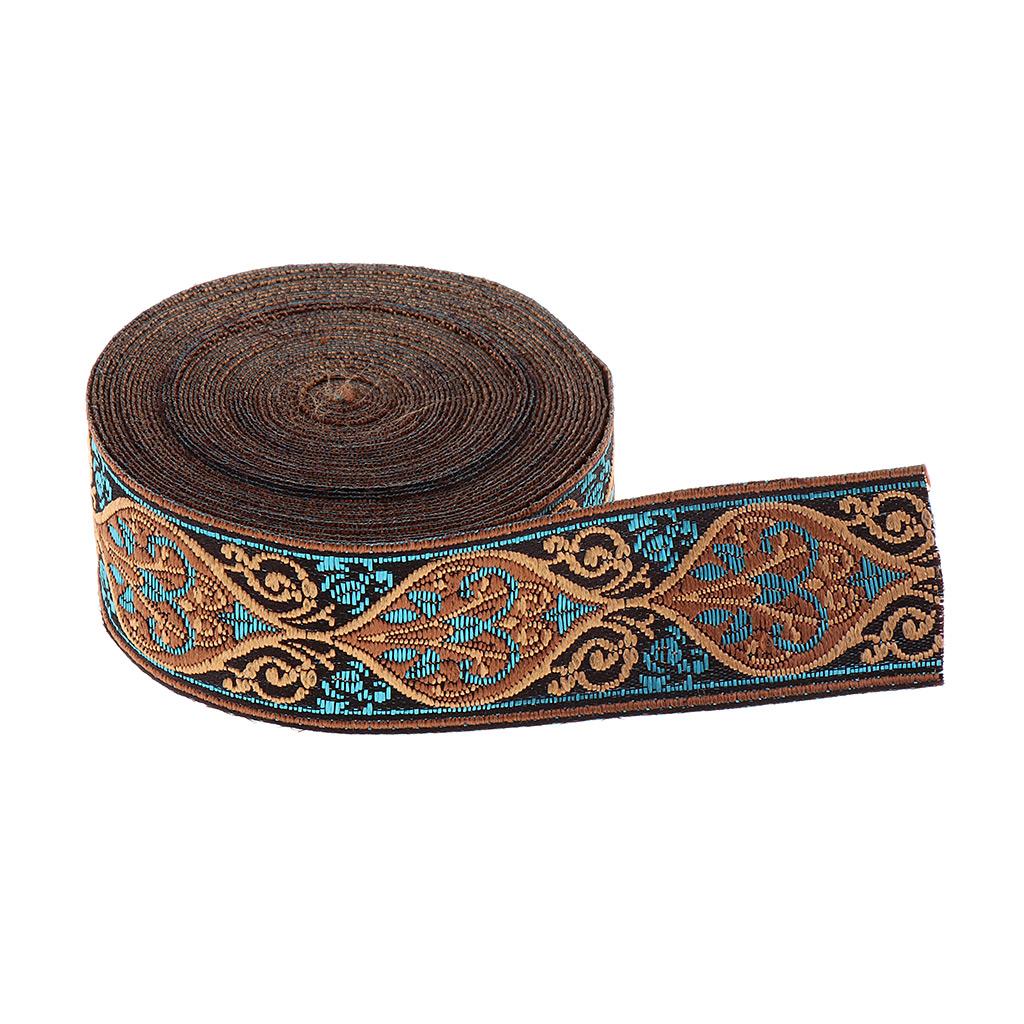 25mm brown paisley jacquard embroidered ribbon lace applique trimming decor