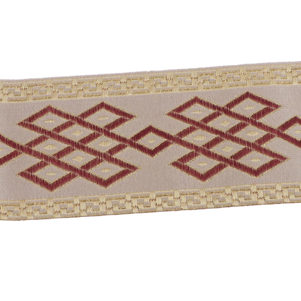 2x5 Meters Ethnic Style Jacquard Trim Ribbon Curtain Clothing Bags Decor 6cm