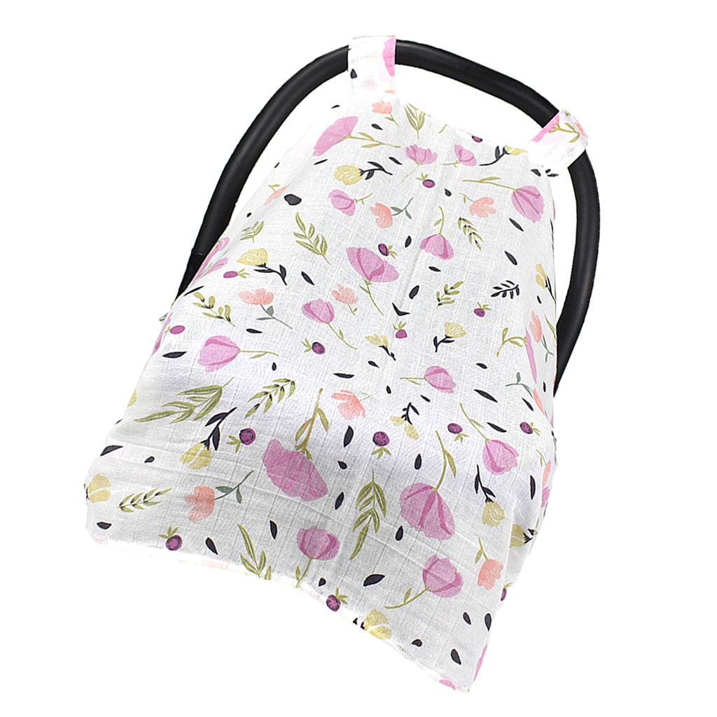 Baby Seat Cover Sunshade Car Cover Nursing Covers Pink flowers