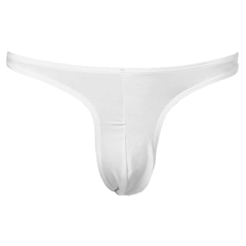 Mens Sexy G-string Stretch Pouch Thong Underwear Brief - White