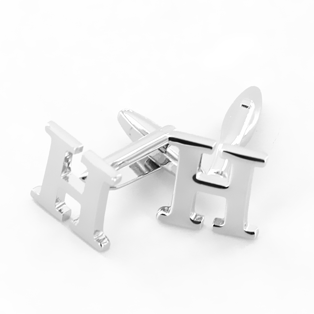 Personal Capital Letter H Silver Cufflinks