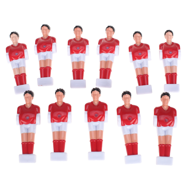 11Pcs Foosball Man Table Guys Man Soccer Player Part - Red