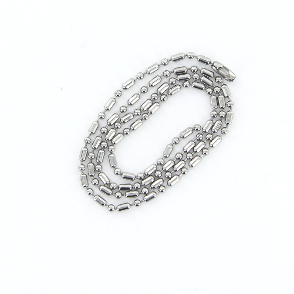 Stainless Steel Ball Beads Dog Tag Chains Necklace 20 Inch for Jewellery DIY Craft