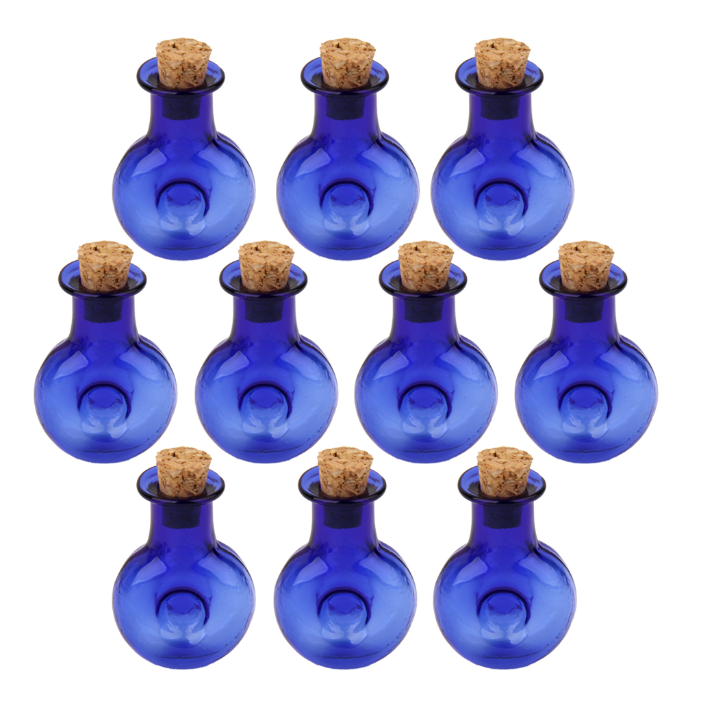 10pcs Mini Glass Bottle Jars Vials Bottle Pendant with Cork - XO Bottle