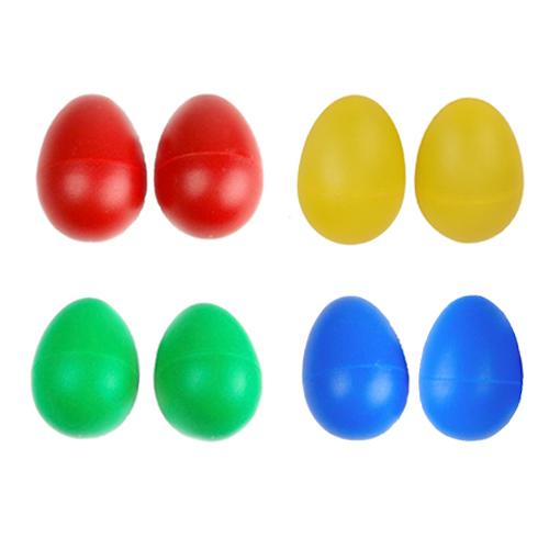 1 Pair Plastic Percussion Musical Egg Maracas Shakers - Red