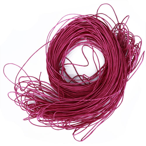 50 Meters Waxed Cotton Cord String 1mm - Shocking Pink