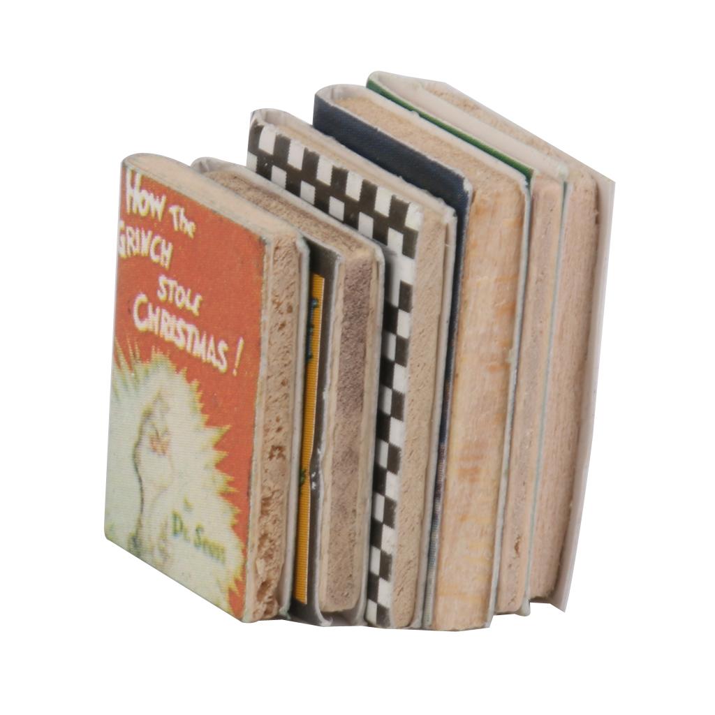 16 pieces Miniatures Books 1:12 Doll House Bookshelf Life Scene