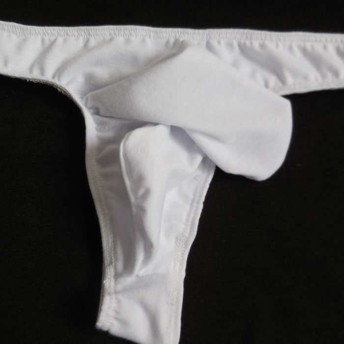 G-string Sexy Thong Underwear Pouch Panty for Men - White