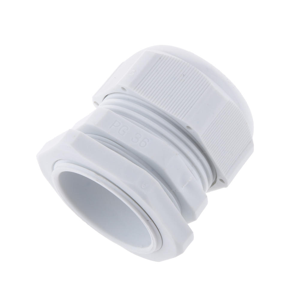 10PCS PG36 White Plastic IP68 Waterproof Cable Gland Connector 22-32mm