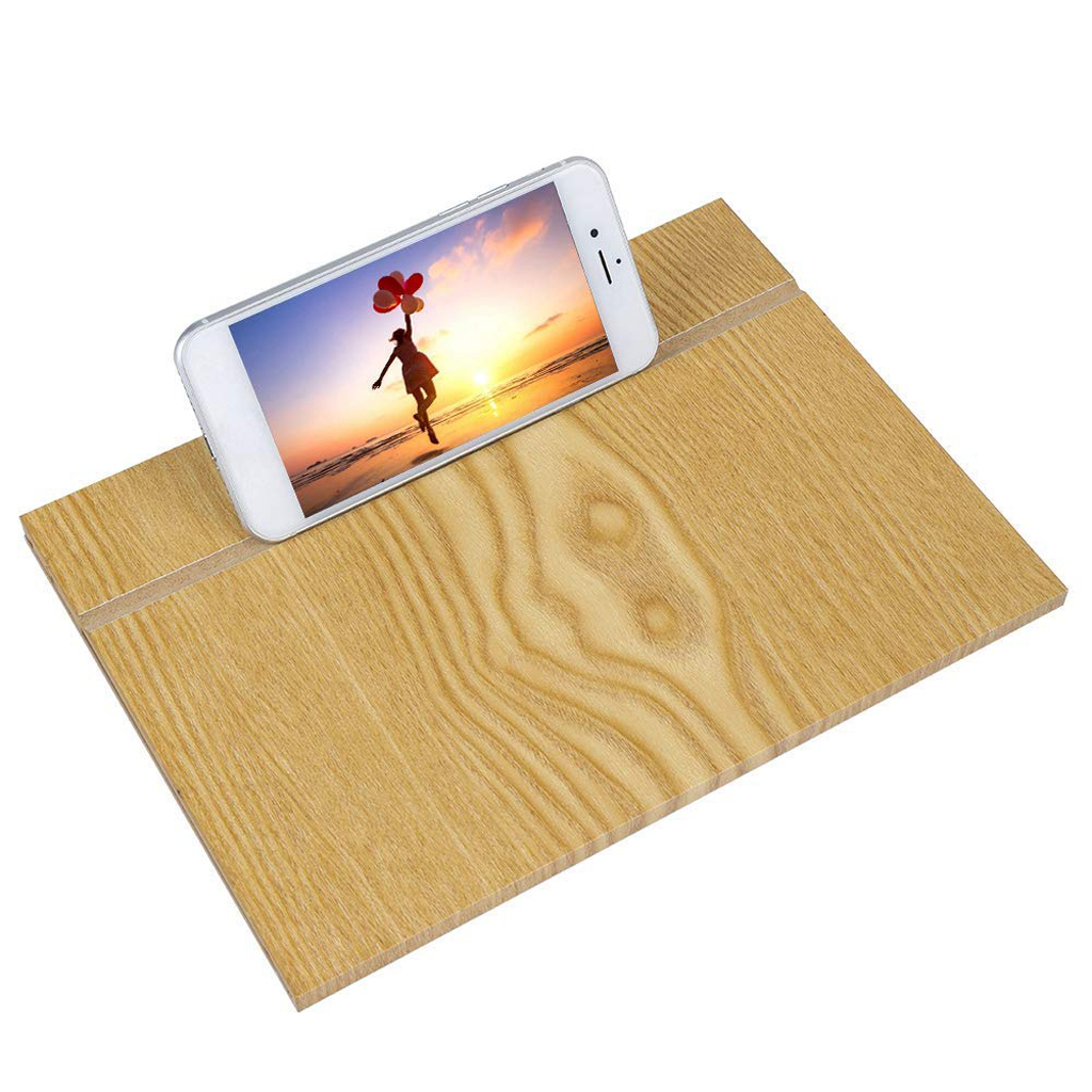 12'' HD Mobile Phone Anti-Radiation Screen Amplifier with Wood Stand  Golden