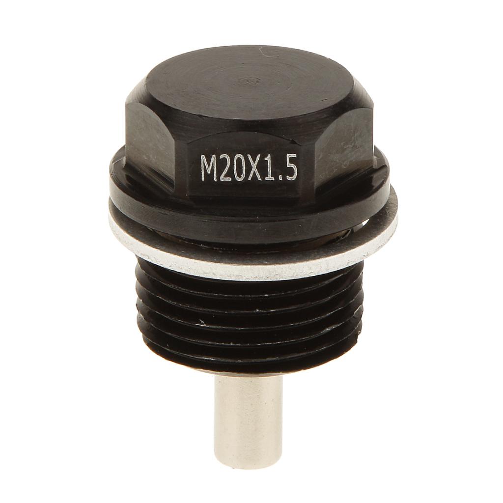 M20X1.5 Anodized Magnetic Engine Oil Pan Drain Bolt Plug fits Subaru Black