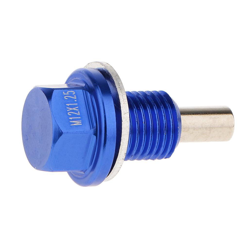 M12X1.25 Anodized Magnetic Engine Oil Pan Drain Bolt Plug for Toyota Blue