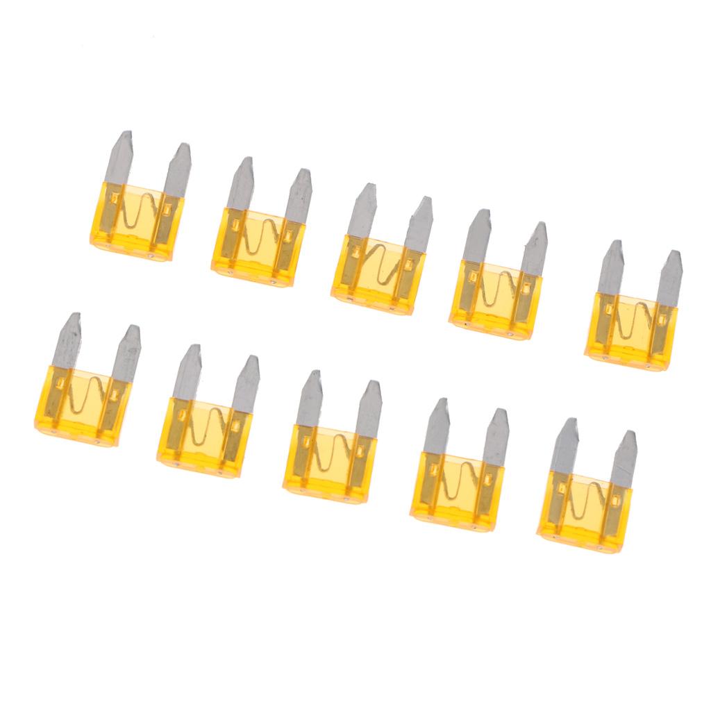 10Pcs Mini 5A Blade Fuse Yellow for Car Truck Replacement