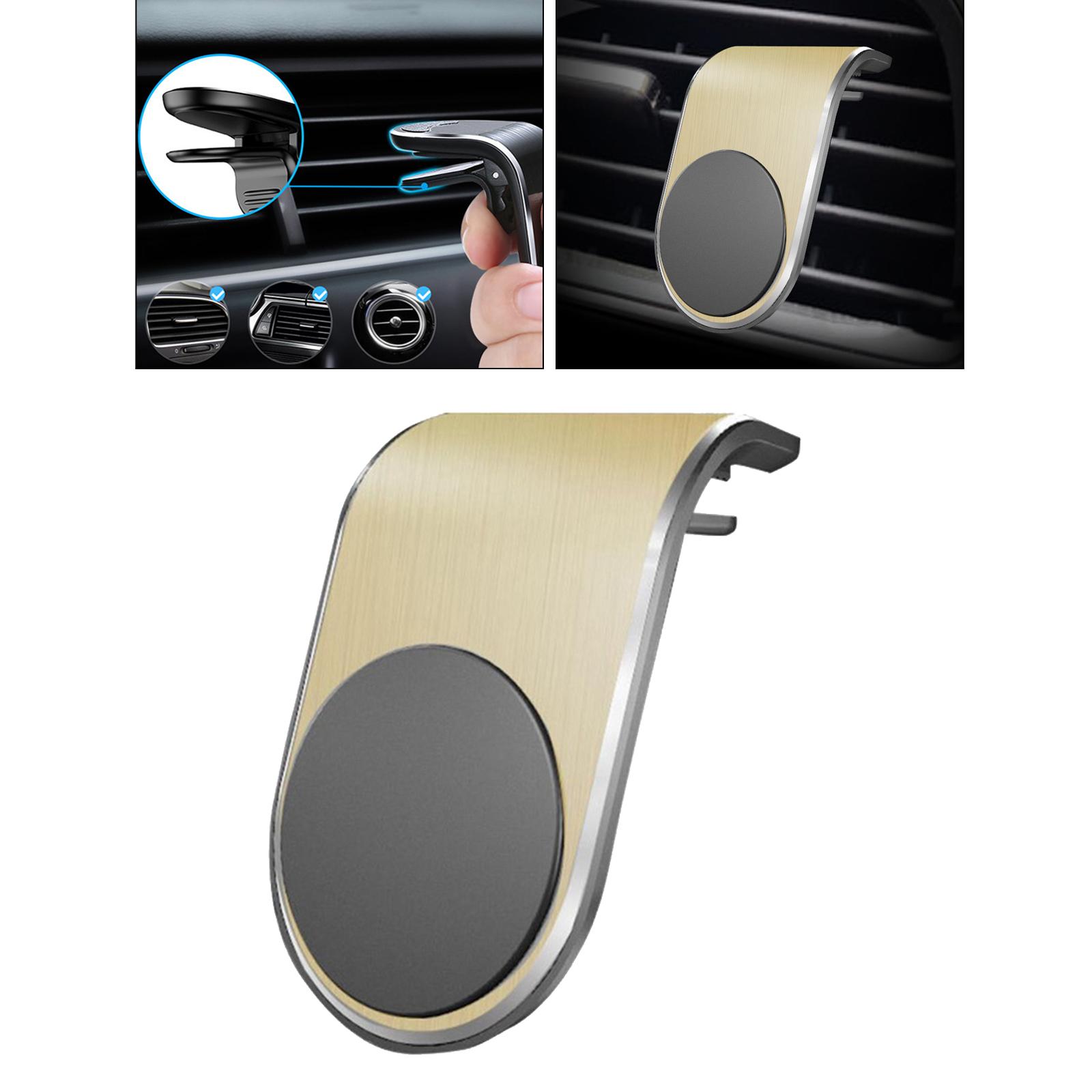 Golden Car Mobile Cell Phone Holder Magnetic Air Vent Clip Mount for iPhone