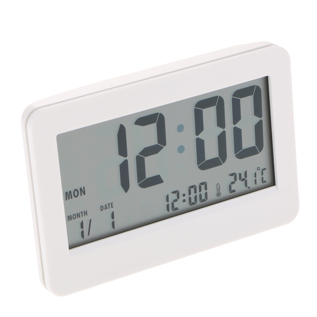 Digital WirelWecker Wecker Alarm Alarmwecker LED Tischuhr Thermometer Snooze 